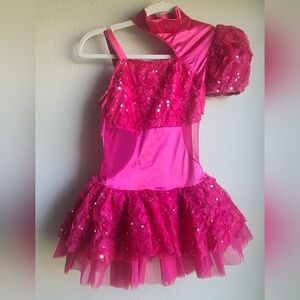 Girl's Fuschia Dance Outfit Costume, Sz 7/8